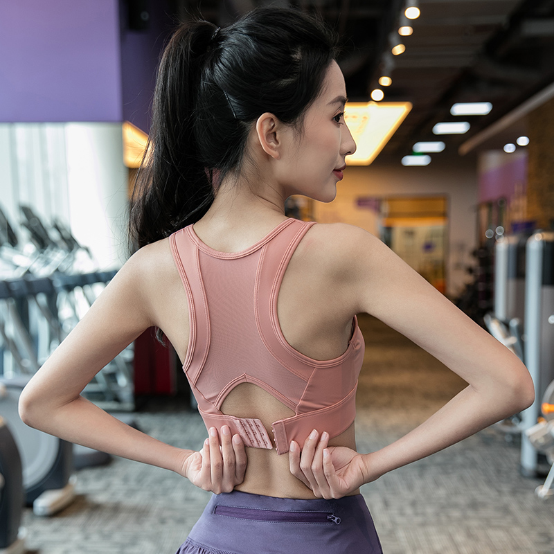 运动内衣女高强度防震防下垂背心透气美背文胸春夏季健身瑜伽zb