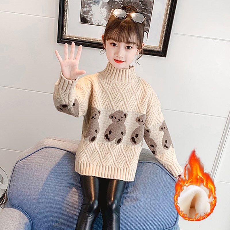 子涵童装D女童绒衣2024年新款洋气儿童秋冬针织衫加绒加厚中大童