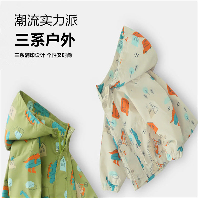 子涵童装D男童冲锋衣外套2024秋冬新款女宝宝洋气卡通印花时尚儿