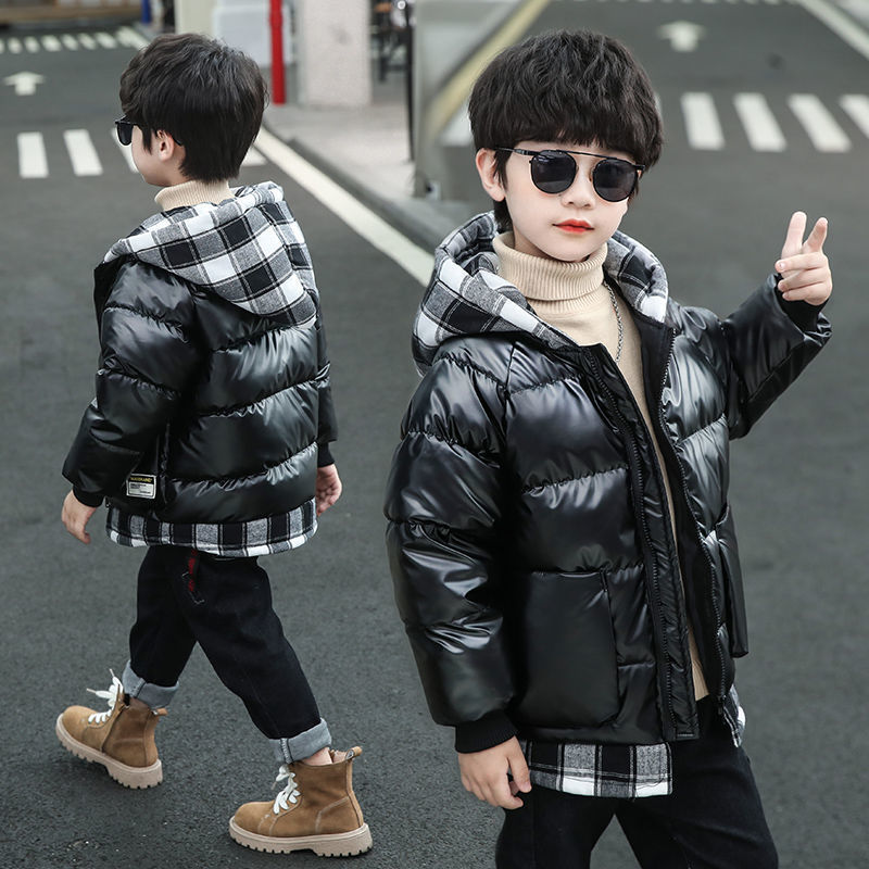 儿童冬季棉服加厚中大童上衣棉袄短款连帽棉服韩版清仓新款男童