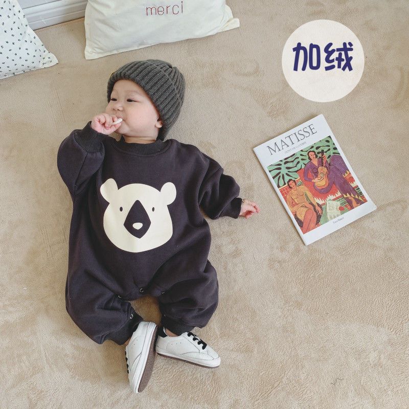 ins婴儿衣服保暖冬装加绒加厚宝宝连体衣爬服幼儿哈衣新生儿衣服