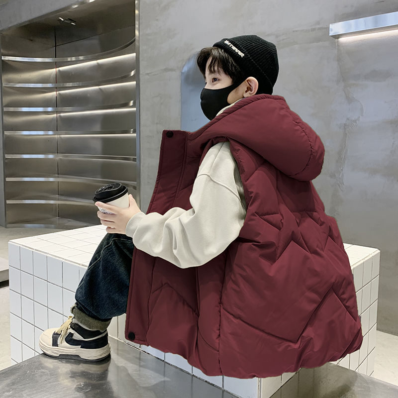 男童马甲2023新款男孩秋冬款中大儿童冬季外穿背心韩版冬装夹洋气
