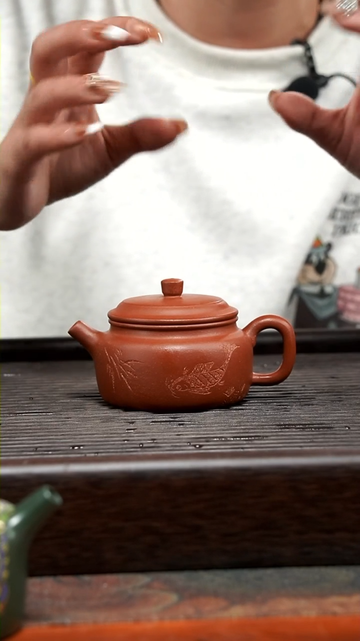 【闪购商品】紫砂茶壶德钟红降坡130cc