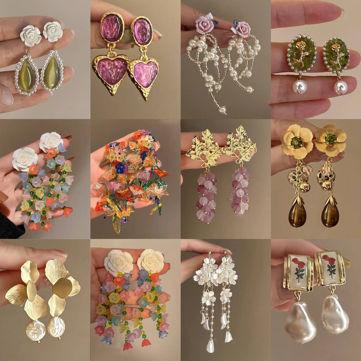 铜合金亚克力耳饰 珠珠耳环欧美复古轻奢长款耳坠清