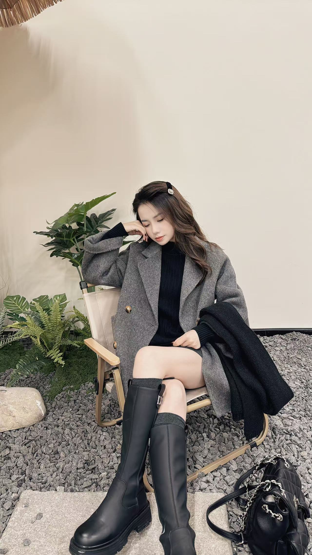  胖哥精选女鞋定制百搭时尚长筒靴 172-1（跟高5厘米左右）        