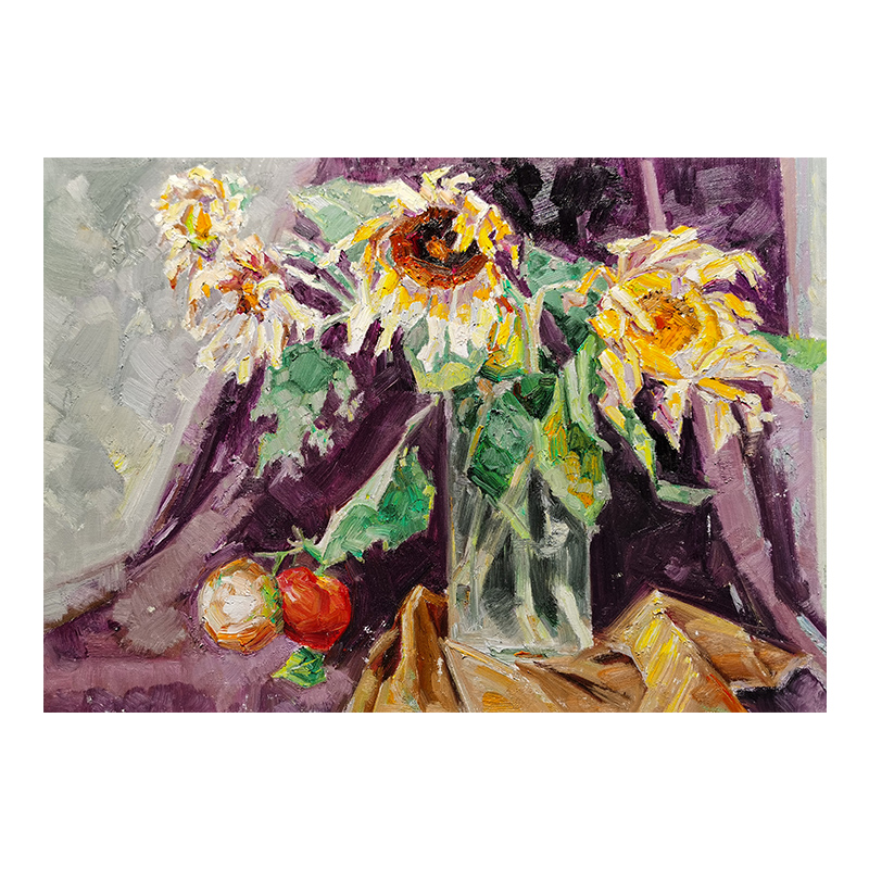 026向阳原创手绘风景油画8/0x60cm花卉作品一