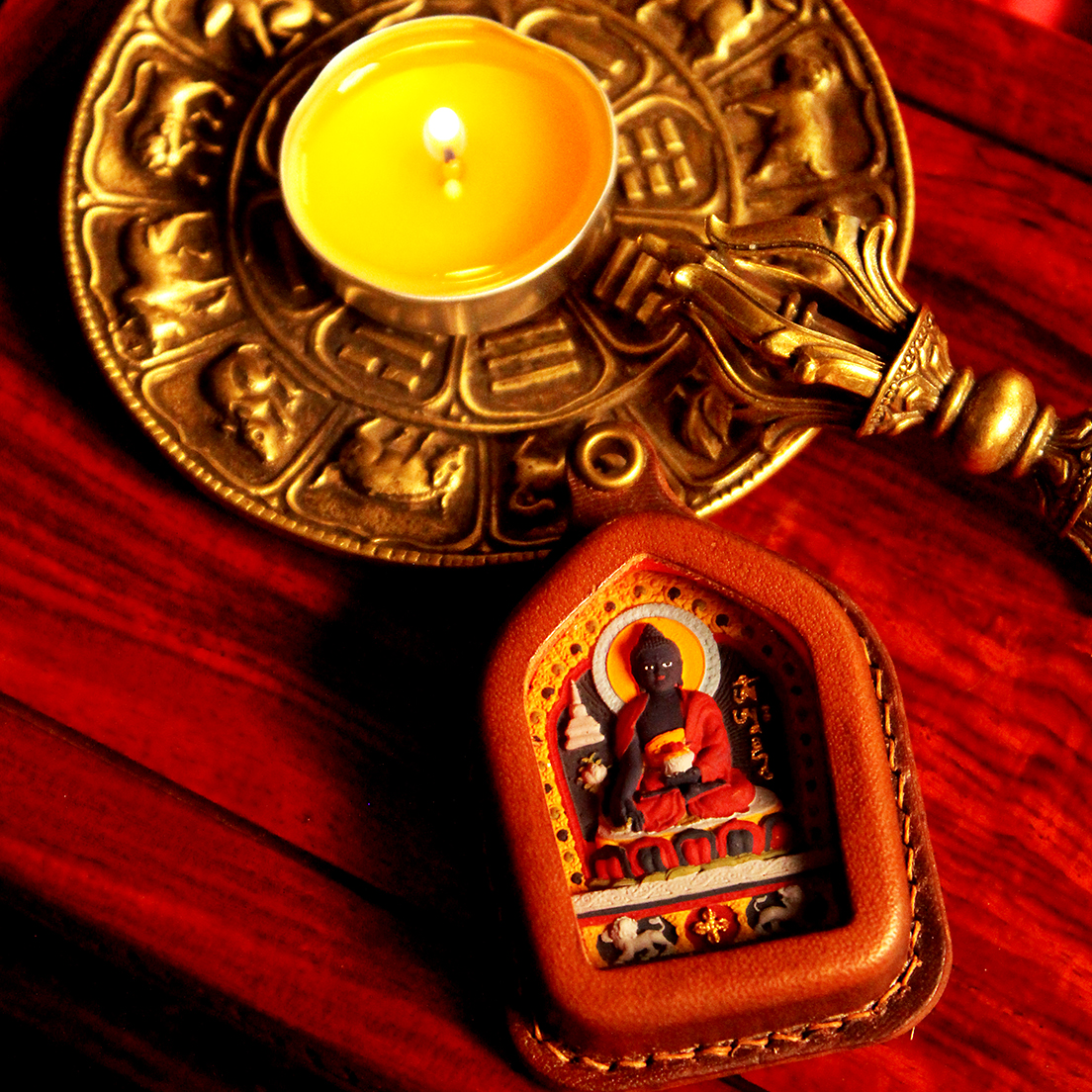 非金属皮质吊坠 药师佛精品手绘皮擦擦手工时尚创意复古个性
