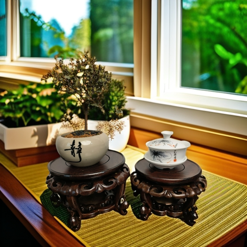 黑檀木海棠几花盆底座茶壶茶杯底座花架几红木工艺品摆件底座