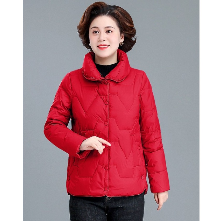 GUIDI FAME妈妈中年短款小棉袄洋气新款加大码中老年女秋冬装外套