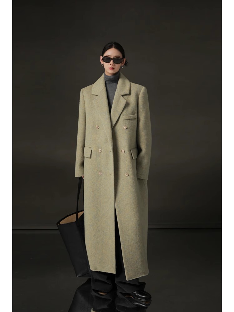 Meili-直角肩优雅气质挂双面羊绒大衣高级感毛呢外套PI23A0233