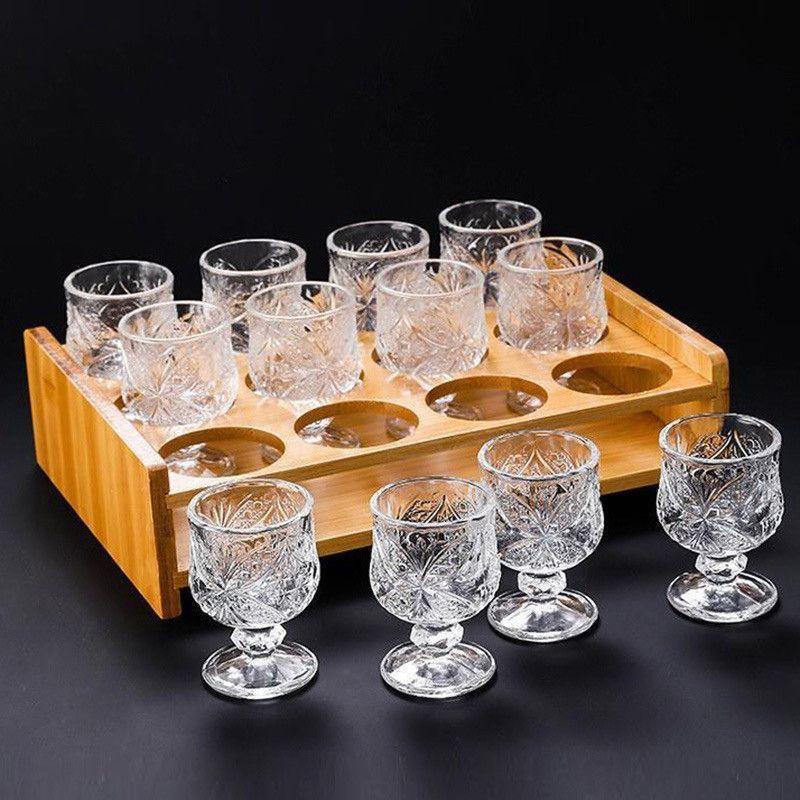 六个白酒杯家用加厚玻璃酒杯酒盅高档洋酒烈酒杯一口杯子一两杯具