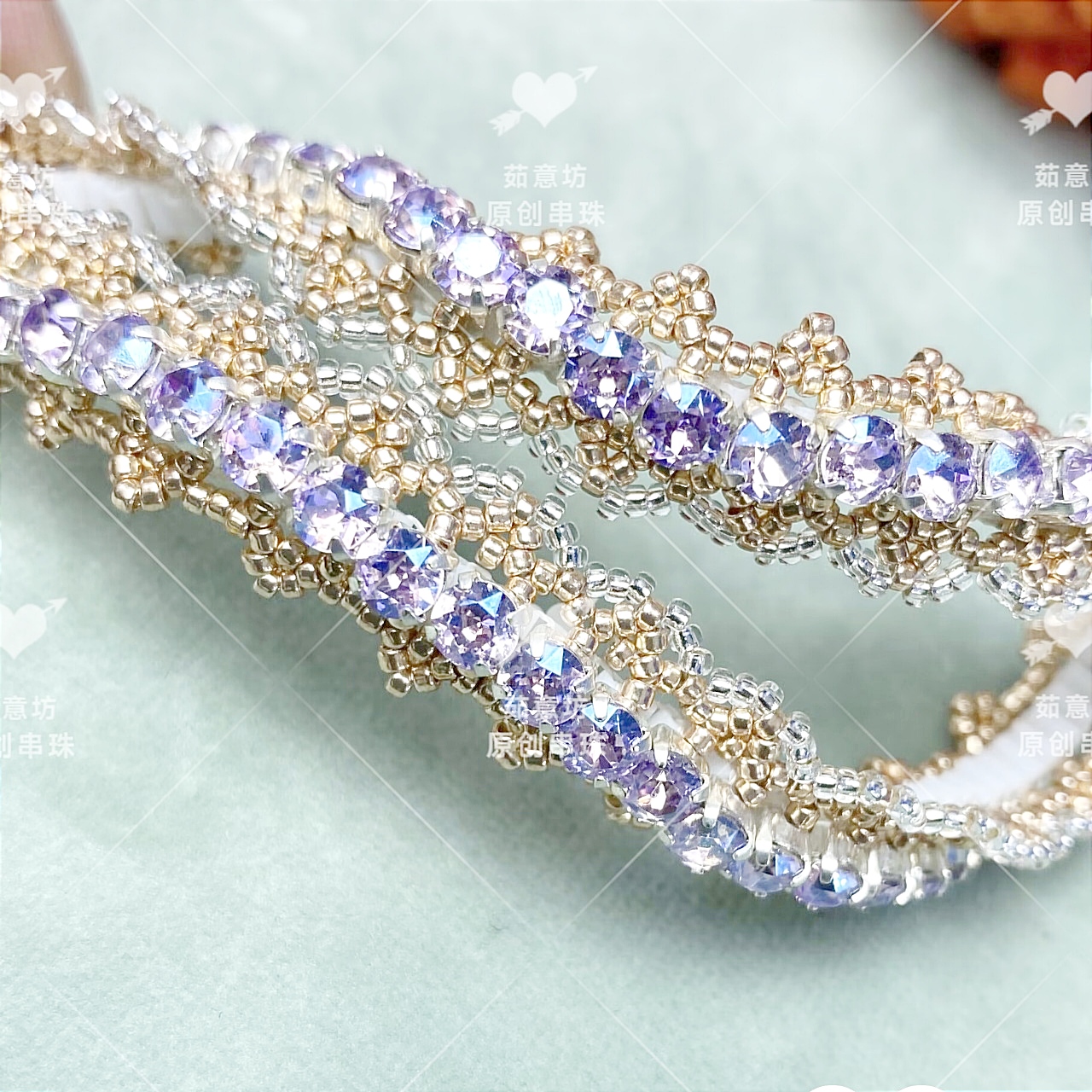 爪托3mm4mm串珠diy包钻米珠饰品戒指胸针串珠手链diy手工