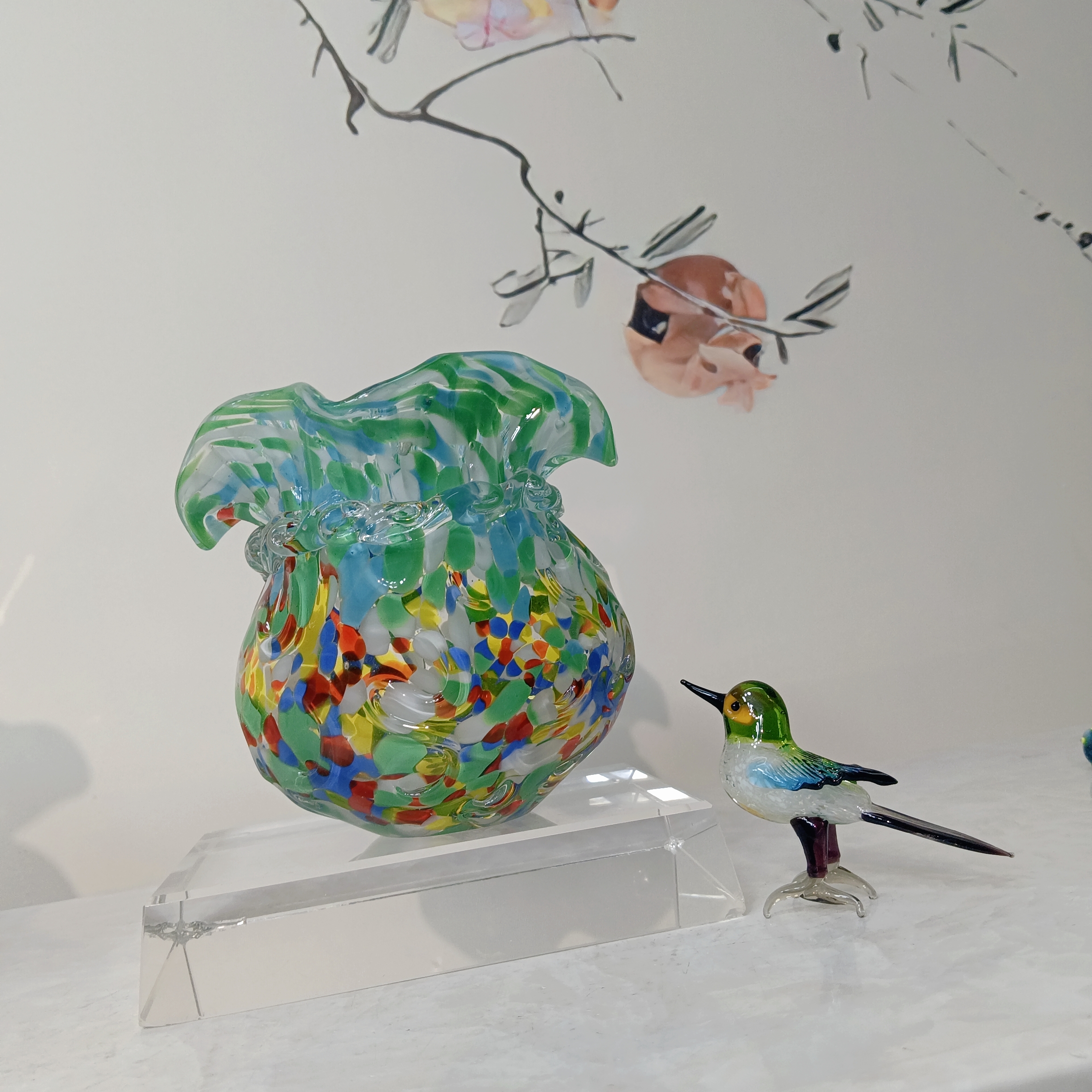 古法多彩小福袋花瓶摆件客厅插花家居轻奢手工艺品乔迁新居装饰