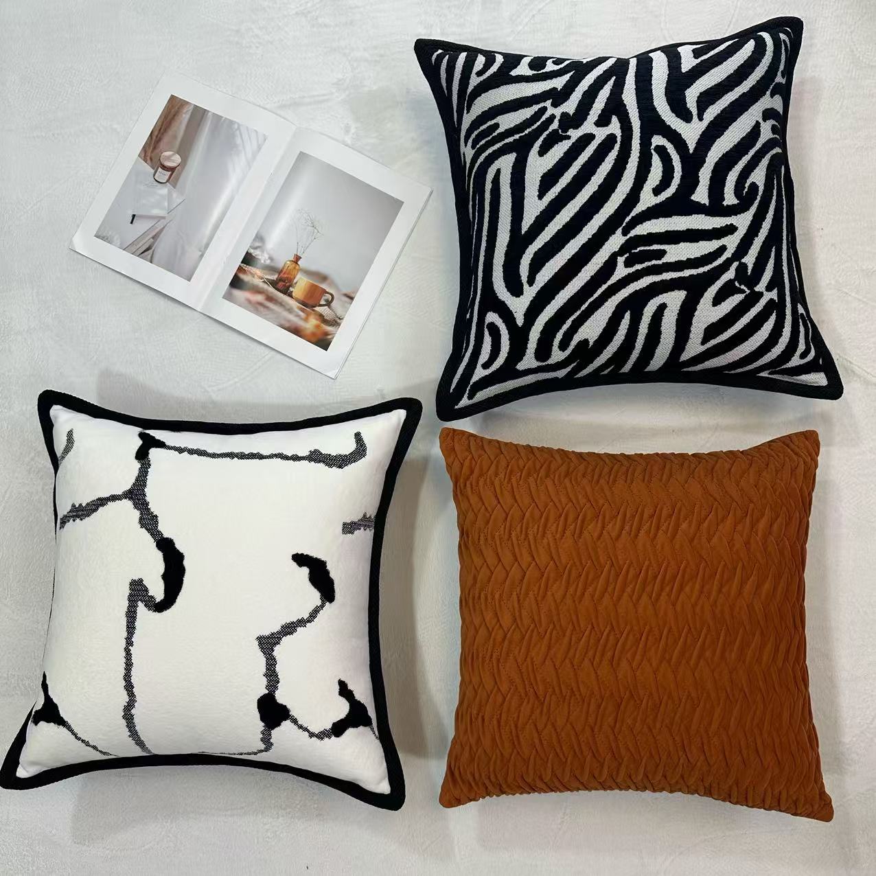 高端居家客厅沙发抱枕时尚潮流靠背垫样板间设计创意抱枕套