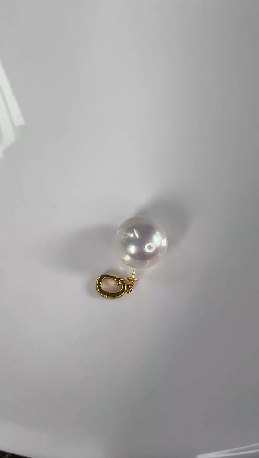 【闪购商品】淡水珍珠项链银S925镶嵌定制14-15mm珍珠吊坠