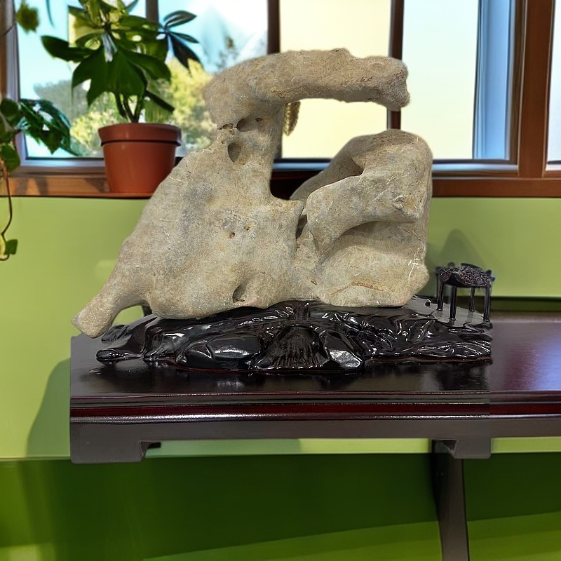 付米链接墨太湖石奇石家居摆件貔貅中式玄关摆设