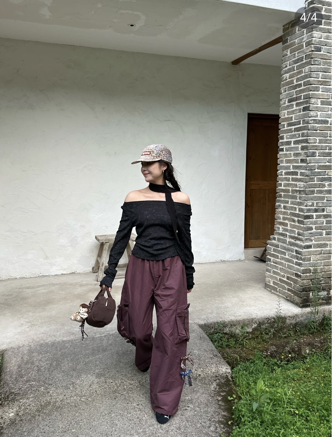 【NF】百搭休闲蝴蝶结工装裤