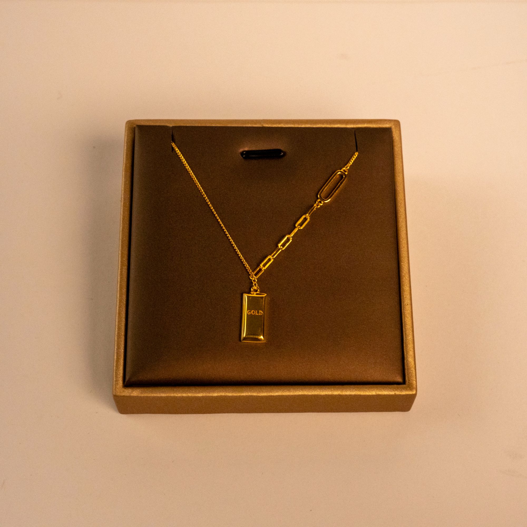 吊坠足银 外包金暴富套链气质轻奢时尚百搭简约金色精致坠链经典