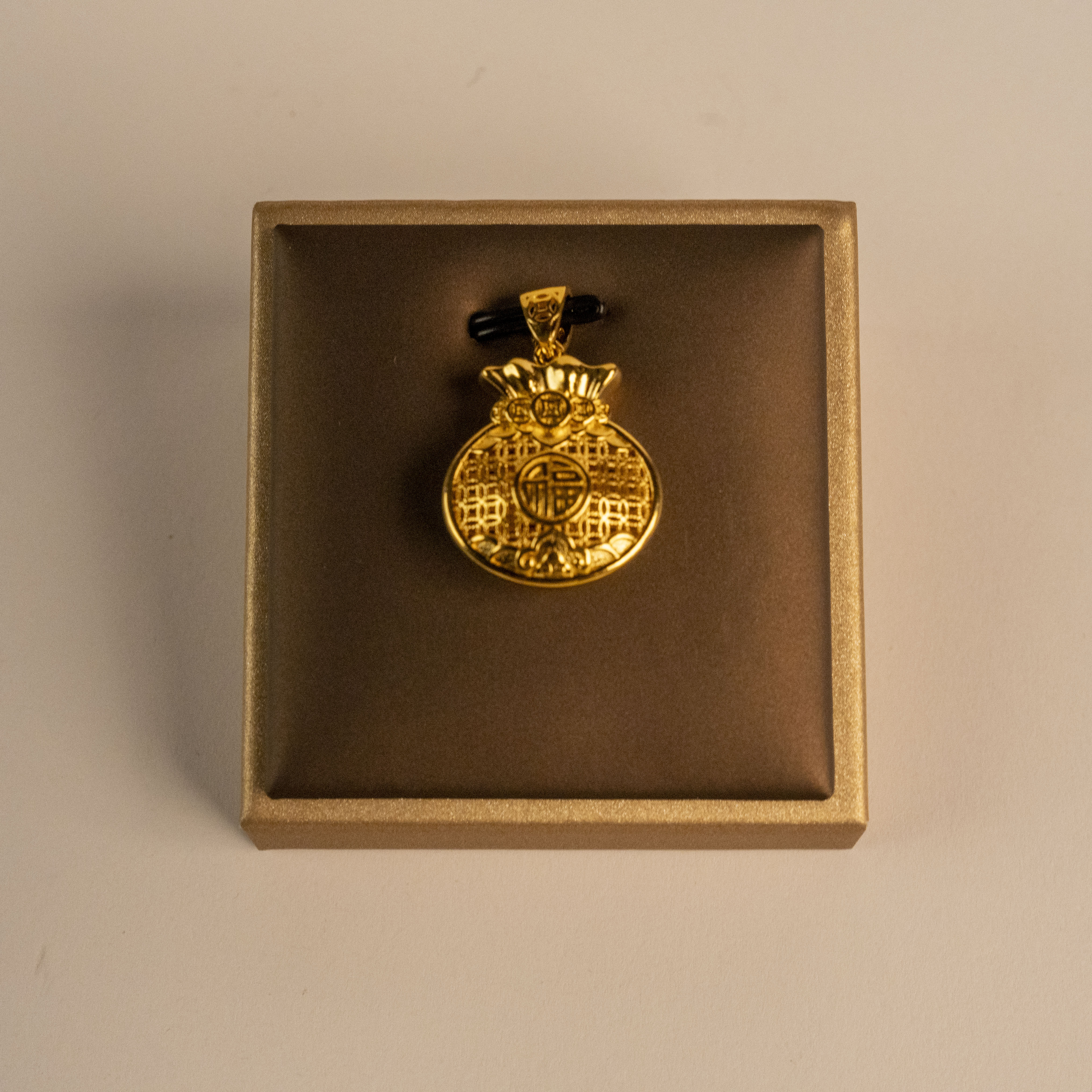 吊坠足银 足银富贵福袋吊坠手工时尚百搭女士复古古法素款精美