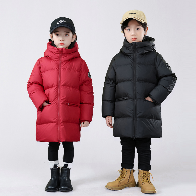 儿童羽绒服男款中长款2025新款女童中小童男童冬季加厚洋气冬装