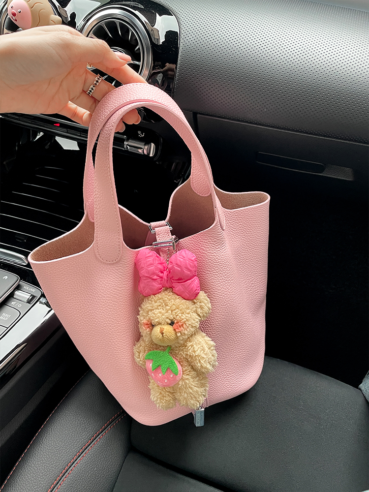 100%头层真牛皮女包菜篮子包包2025新款手提上班通勤大容量托特包