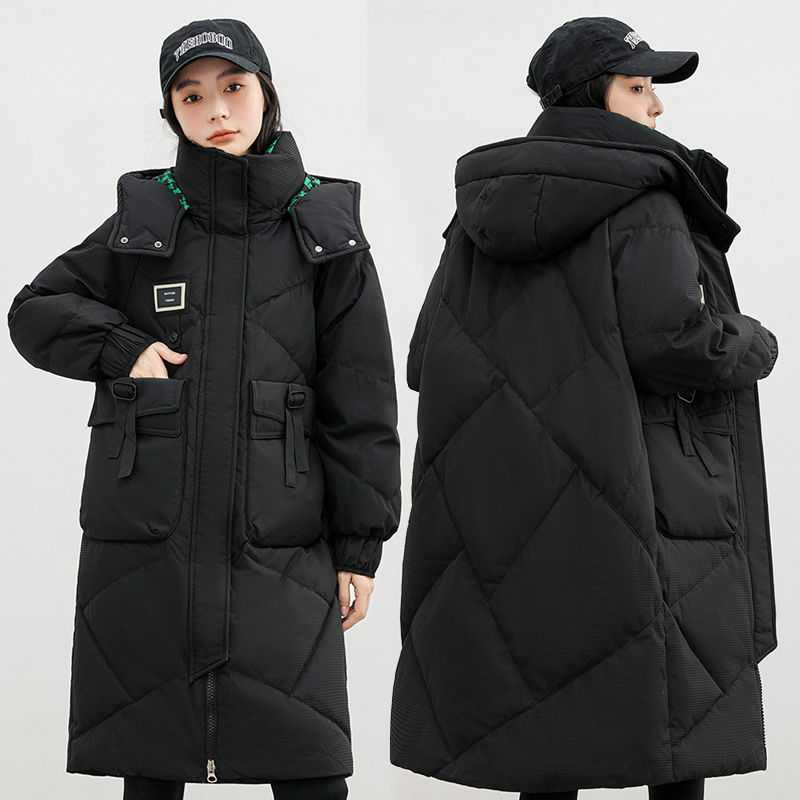 波司豋羽绒羽绒服女中长款韩版宽松冬季2023新款棉衣加厚连帽百搭