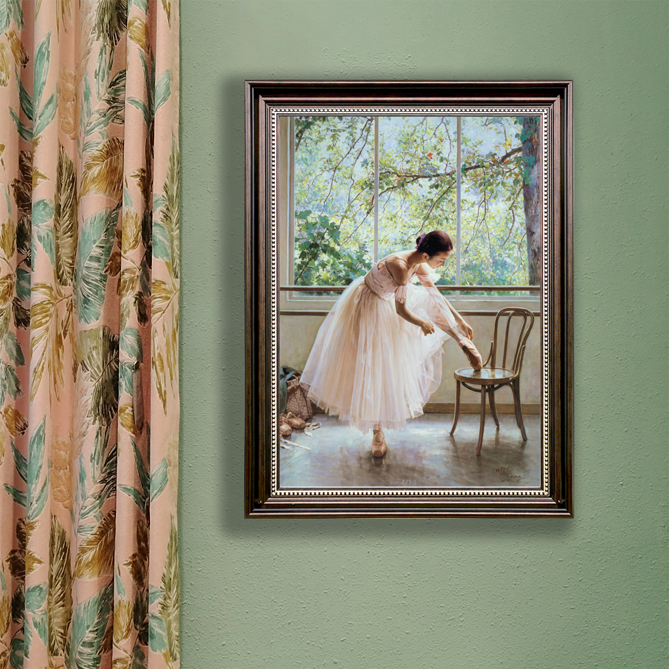 装饰挂画客厅餐厅卧室床头发财树纯棉油画布美式法式欧式现代