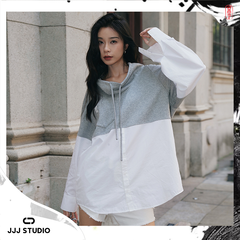 JJJ STUDIO 灰白色上衣  JDWFW1N257