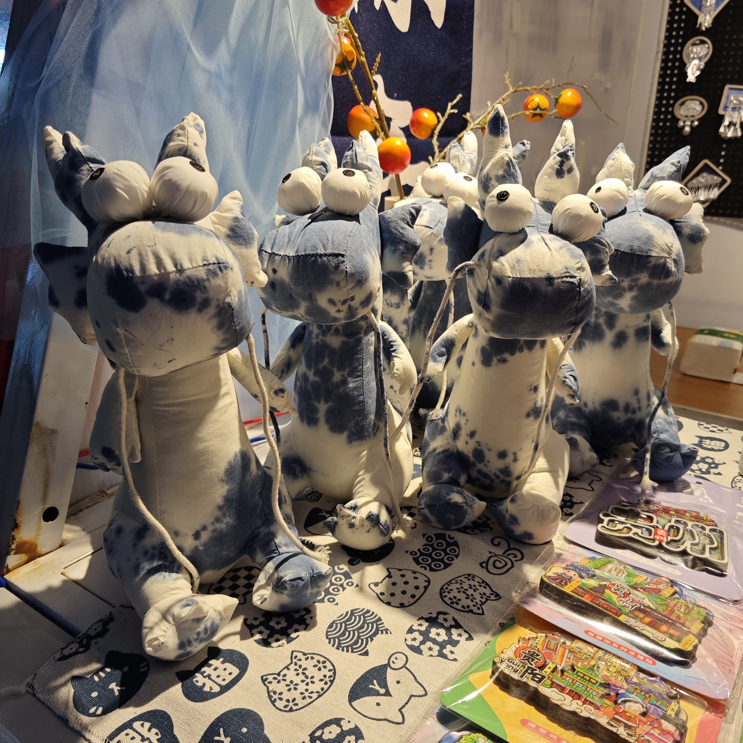 贵州文化摆件手工扎染可爱乖乖动物送女生送小孩画框装饰画相框