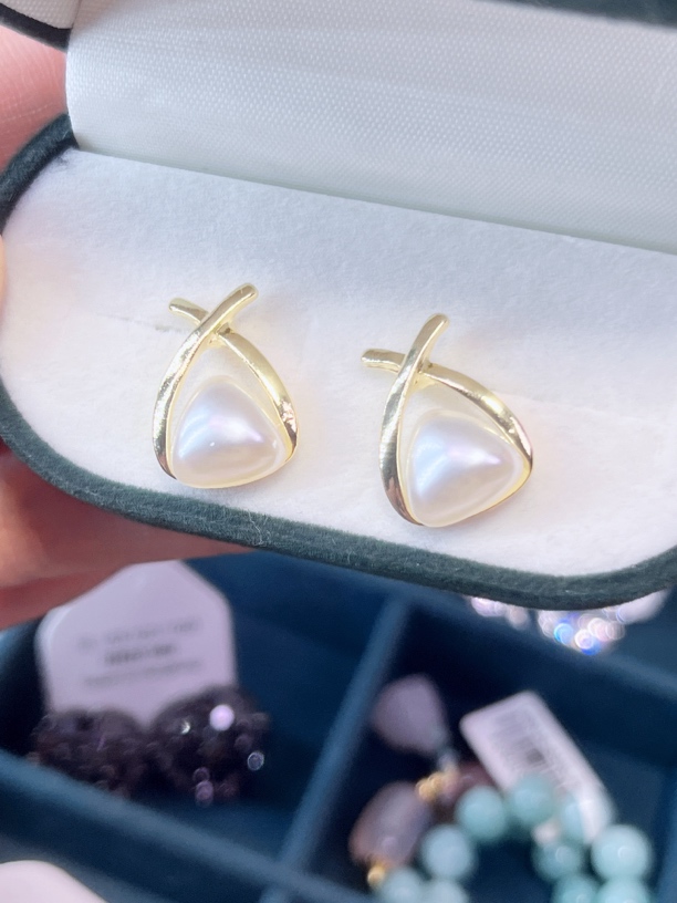 铜合金耳饰 简约气质百搭珠珠耳钉