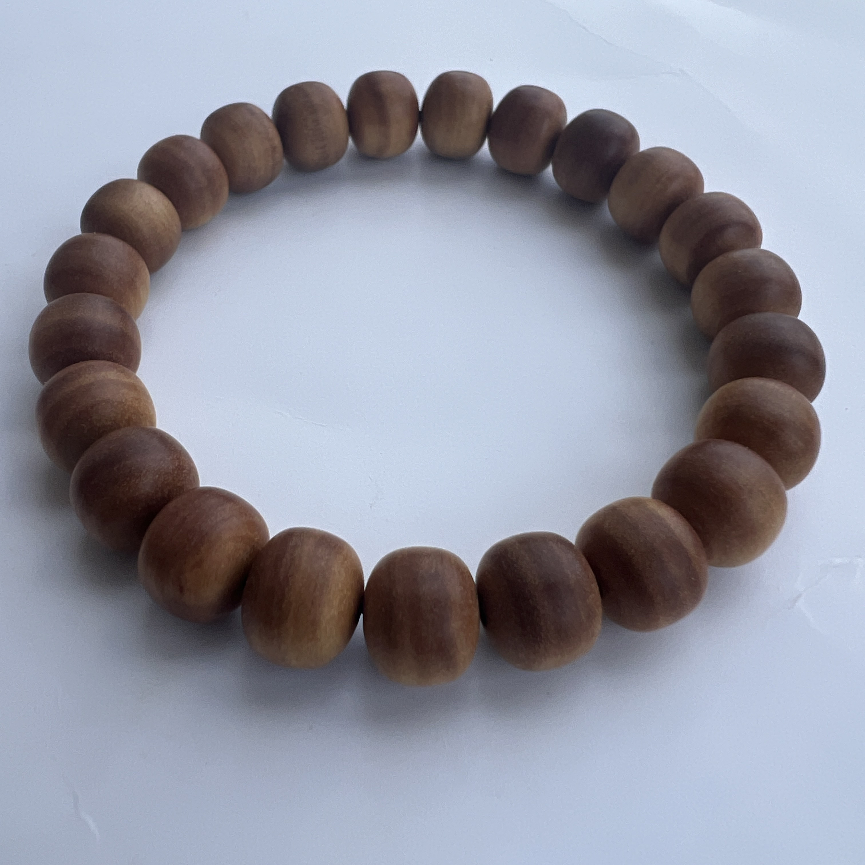 印度迈索尔老山檀香老料8×9/23颗横纹老型珠单圈款成品手串