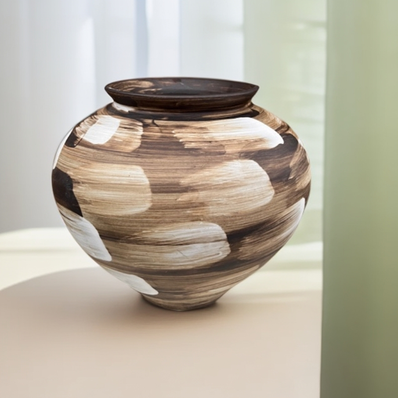 复古新中式陶瓷花瓶侘寂风家居玄关客厅插花装饰品摆件