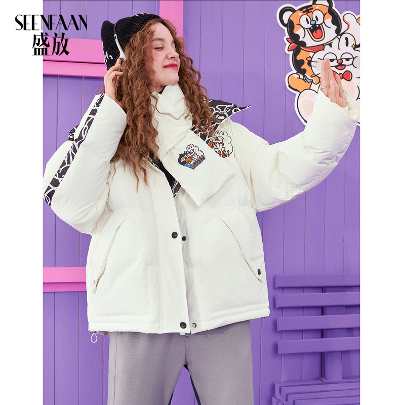 盛放短款羽绒服女冬运动风面包服加厚外套女保暖CSY008