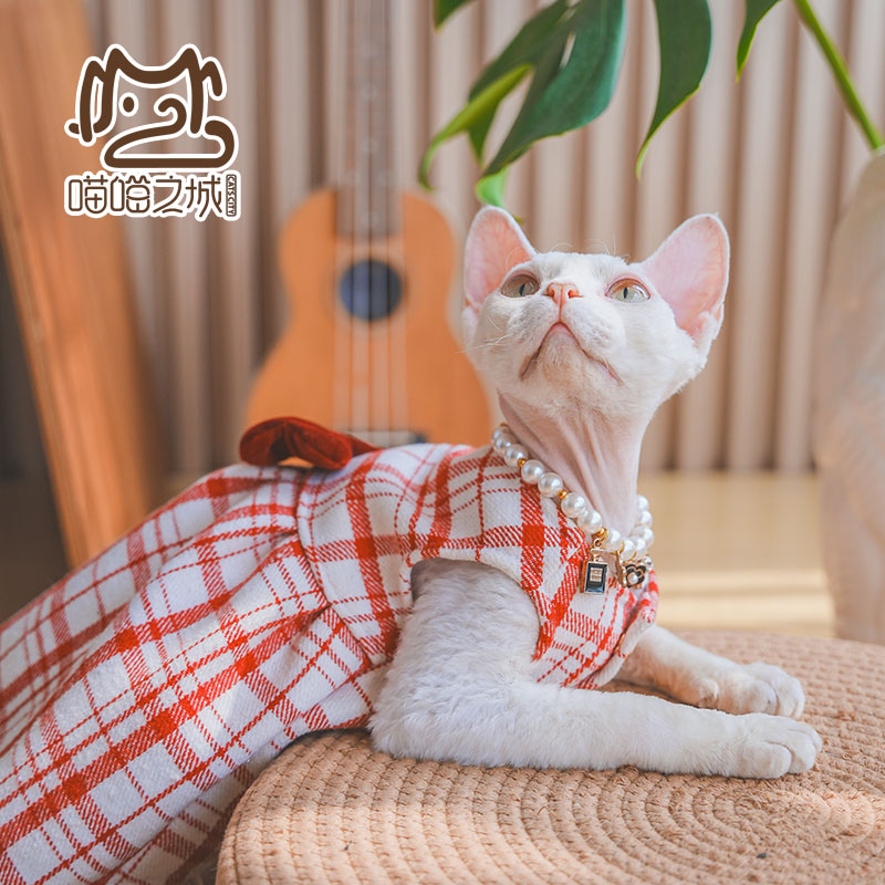 【小扬哥臻选】2023秋冬新款加厚保暖无毛猫衣服德文宠物猫咪毛呢