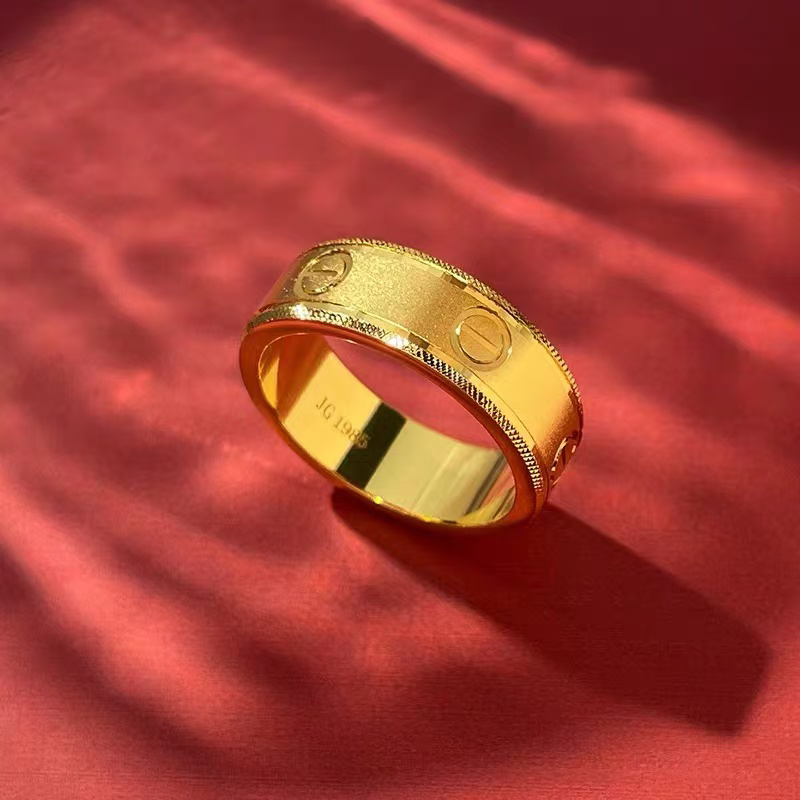 合金戒指 经典车花戒指 男女同款 