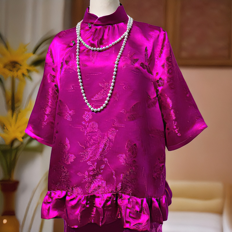 桑蚕丝老缎新中式订制款链接盲拍随机发货（老面料有微瑕介意勿拍）