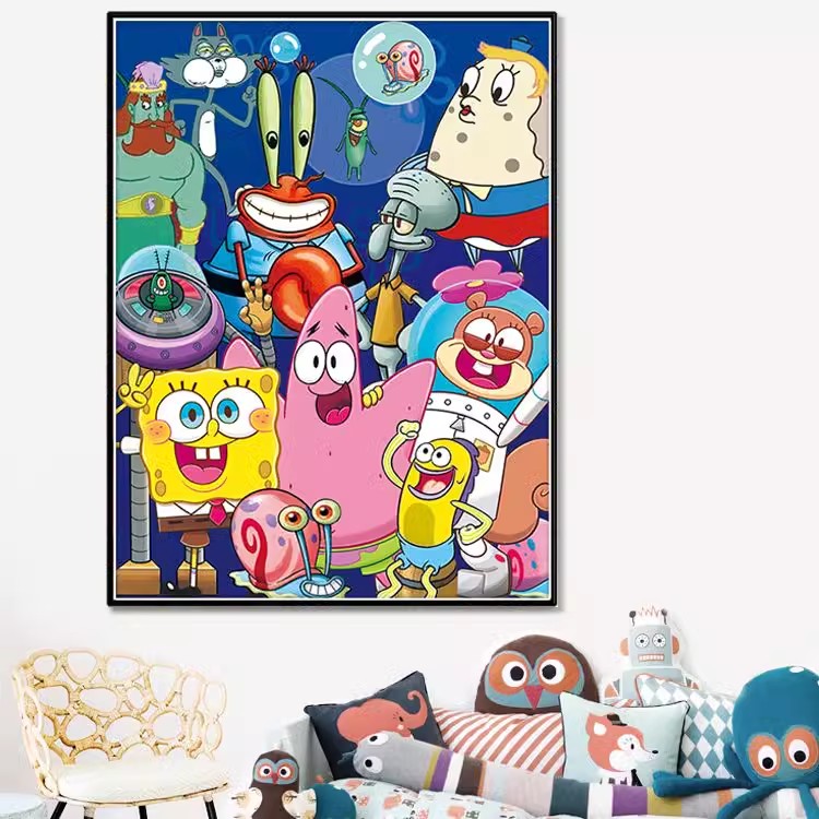 【彩珠绣】满绣全珠子绣 海绵宝宝新版串珠绣非成品格子套件