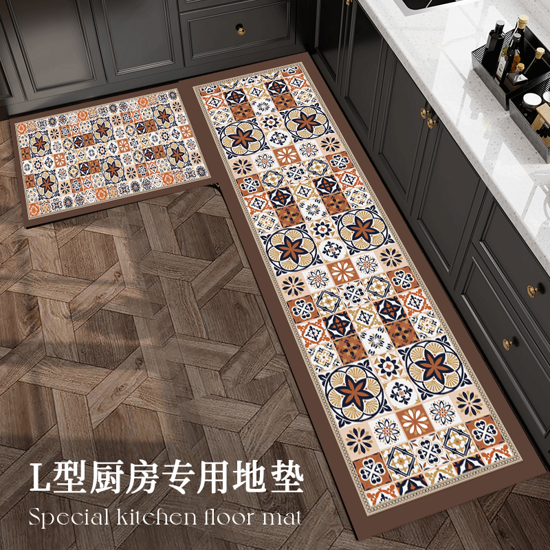 X1131【50*80+50*160cm】硅藻泥高级感厨房地垫吸水吸油防滑可擦