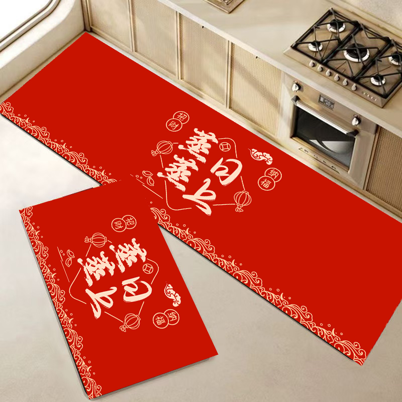 X1135【50*80+50*160cm】硅藻泥高级感厨房地垫吸水吸油防滑可擦