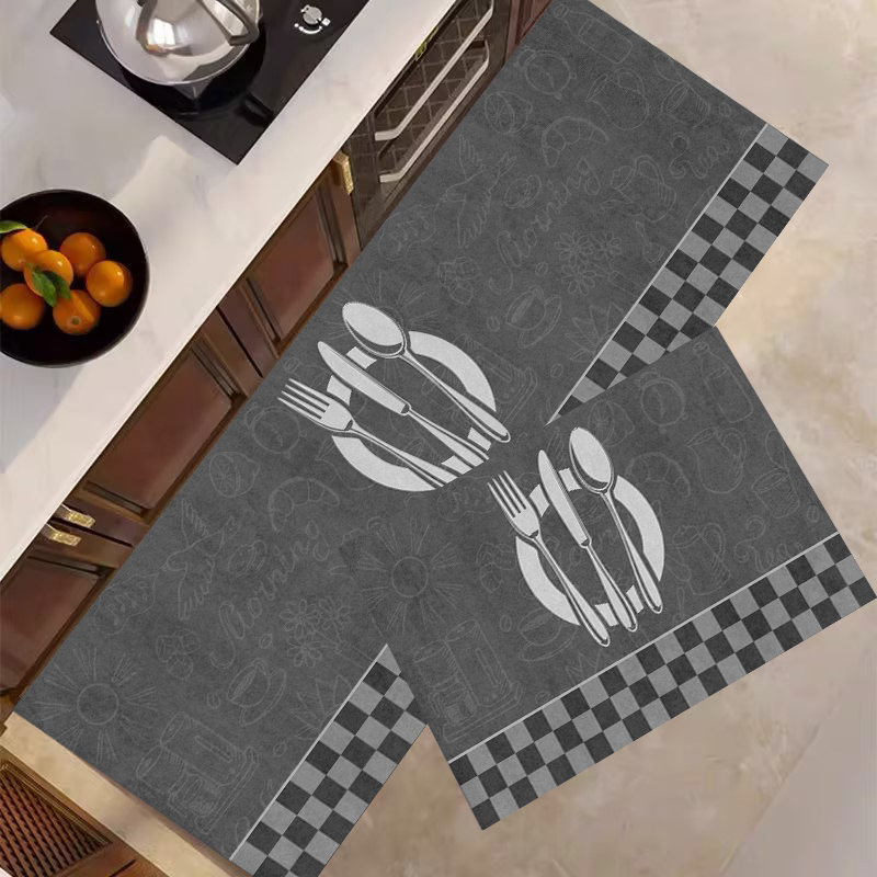 X1129【50*80+50*160cm】硅藻泥高级感厨房地垫吸水吸油防滑可擦