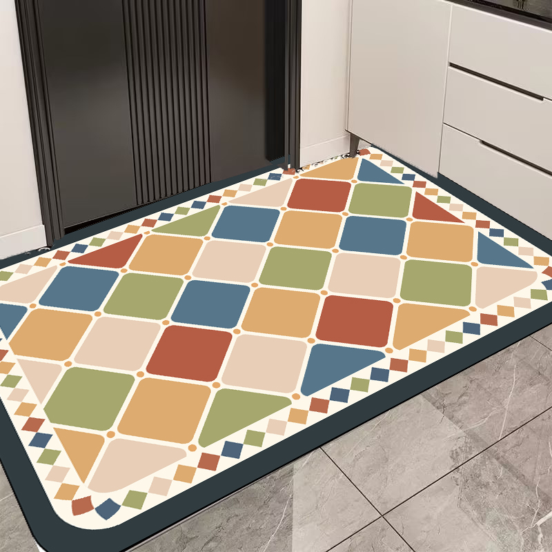 X1336【80*120cm】硅藻泥现代入户门地垫高级感玄关进门脚垫门垫