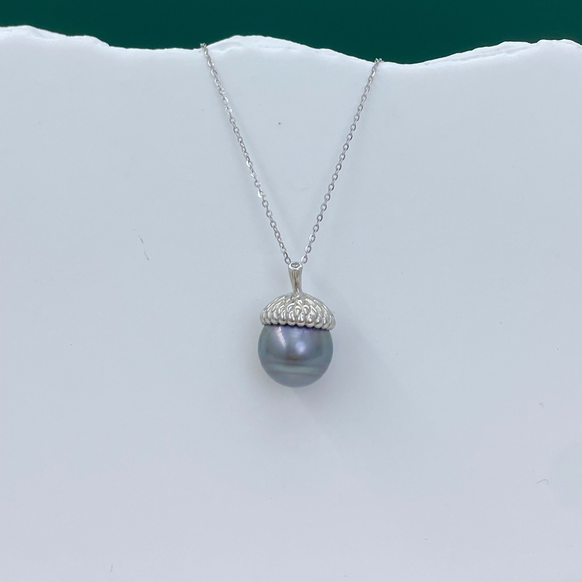 星柠珍珠 海水大溪地黑珍珠 s925银 吊坠