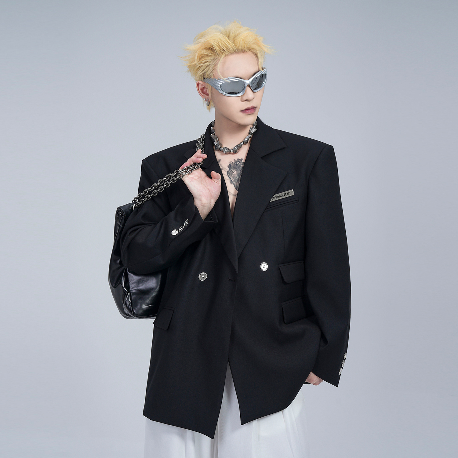 高级感西装外套男春秋款韩系修身立领西服简约百搭上衣潮流