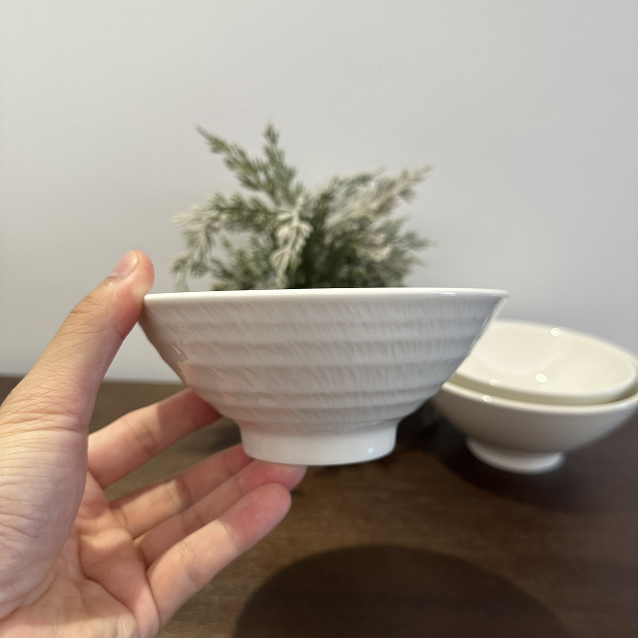 陆家餐具 波纹款餐碗饭碗汤碗 斗笠碗单个