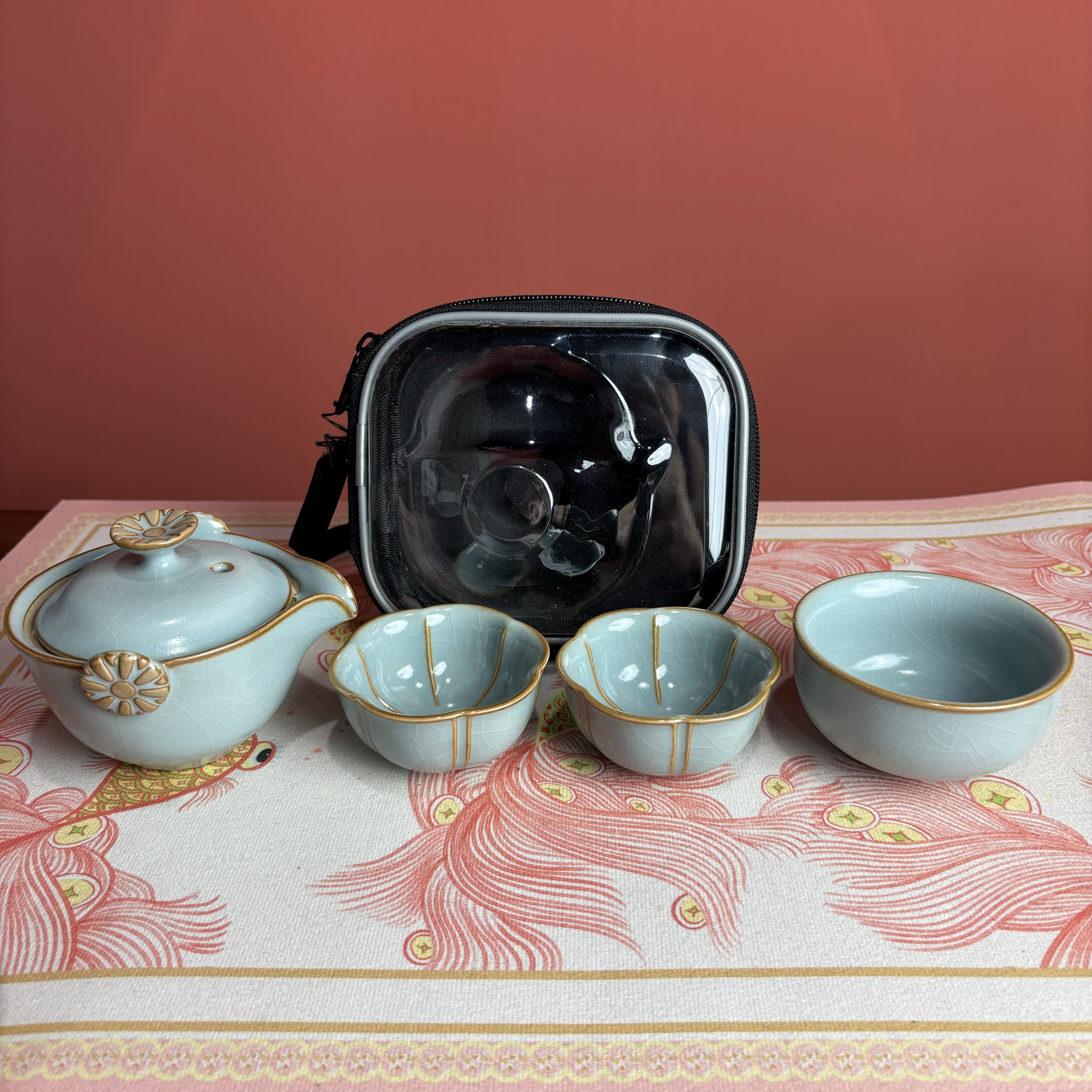 AA13古道源花瓣手抓壶一壶三杯