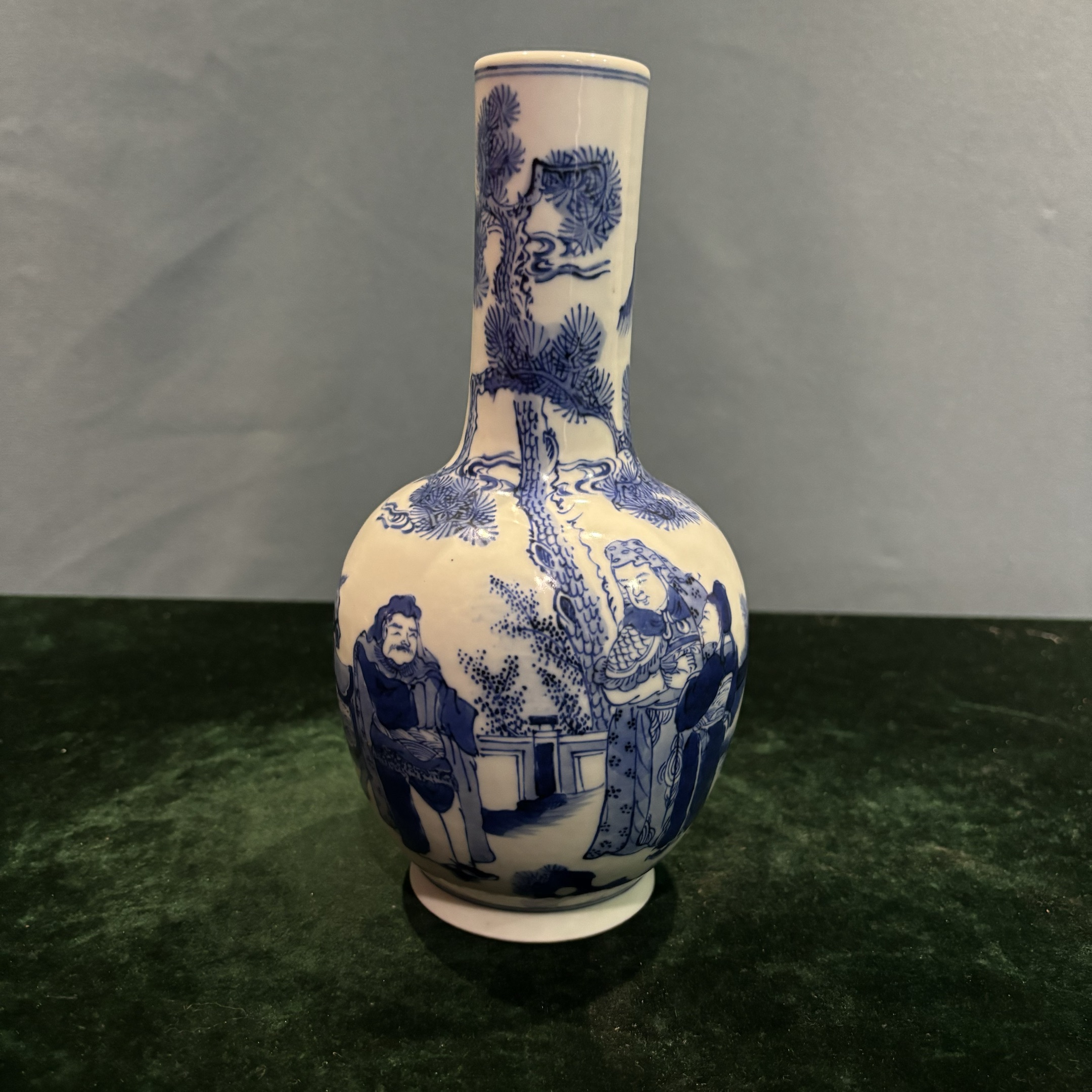 清&康熙青花人物故事纹赏瓶QH-092608