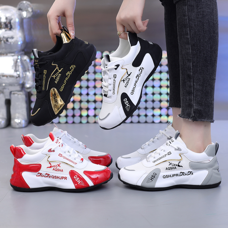 【新款网面单色】休闲运动百搭时尚男女同款软底休闲鞋透气潮鞋情侣