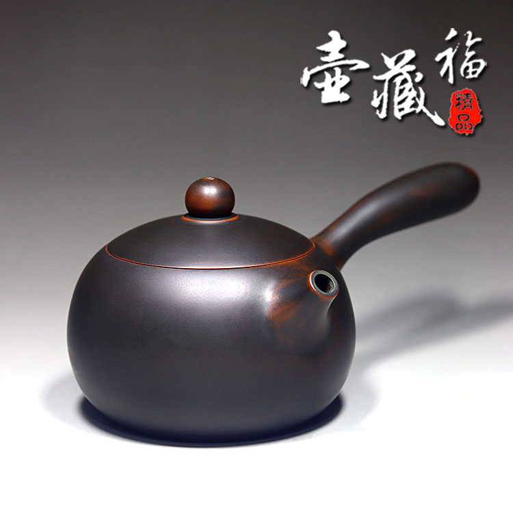 坭兴陶唐羽壶纯中式茶具紫泥茶壶高端全手工紫泥茶具名家紫砂工艺
