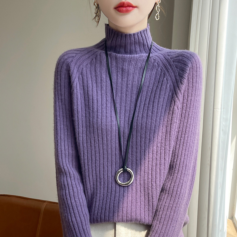 一线成衣 重磅加厚100羊毛高领针织衫显瘦保暖6115