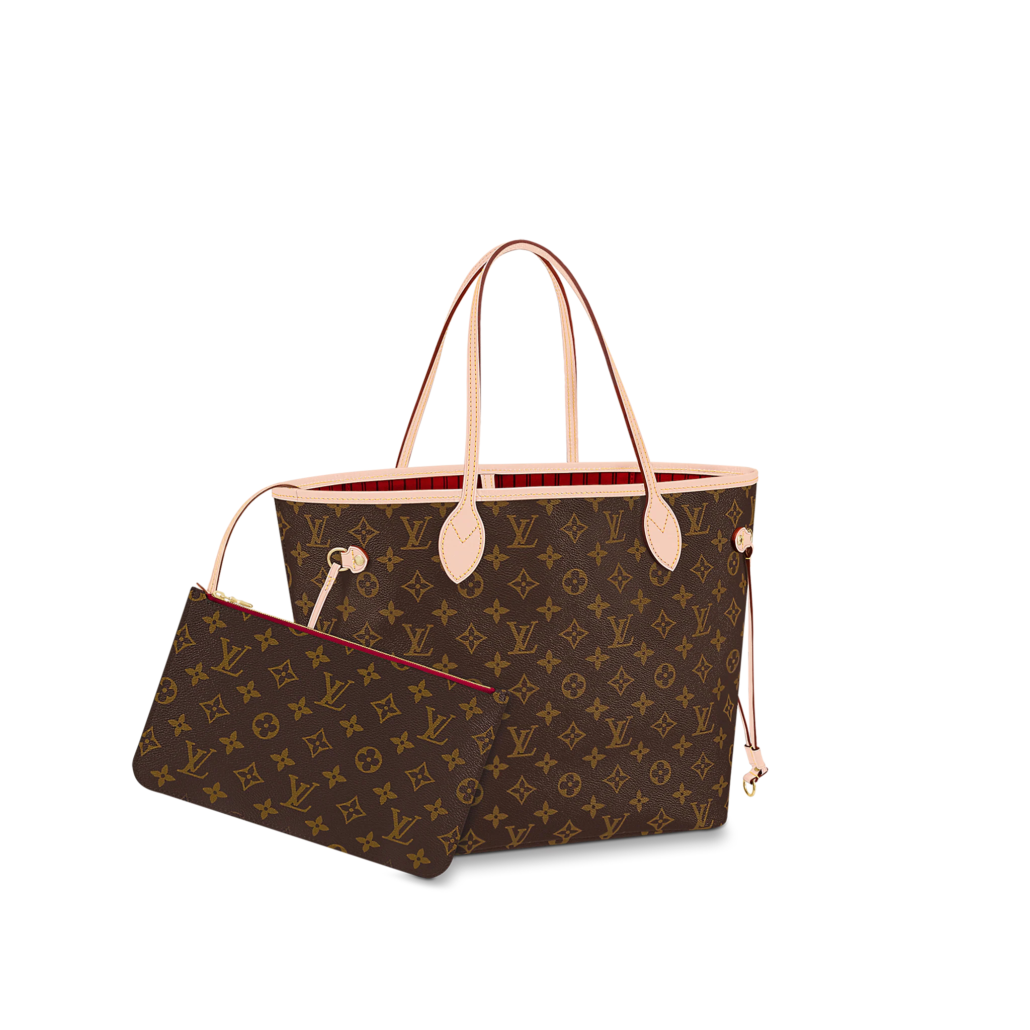 全新未使用 LouisVuitton/路易威登 neverfull购中号红内拆单链接